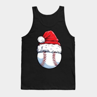 Christmas Baseball Ball Santa Hat Tank Top